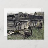 古い素朴アンティーク農園ワゴン ポストカード (正面/裏面)