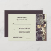 古い素朴ツリー結婚式RSVPカード 出欠カード (正面/裏面)