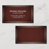 古い素朴フレーム |レザーテクスチャ 名刺 (正面/裏面)