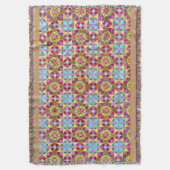 古い素朴モザイク スローブランケット (正面縦)