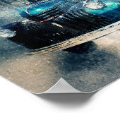 古い素朴ヴィンテージトラックの切り離しプリント ポスター (角)