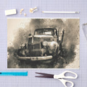 古い素朴ヴィンテージトラックの切り離し 薄葉紙 (クラフト)