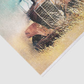 古い素朴ヴィンテージトラックの切り離し 薄葉紙 (詳細)