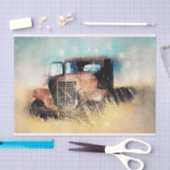 古い素朴ヴィンテージトラックの切り離し 薄葉紙 (クラフト)