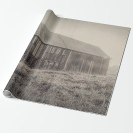 古い素朴ヴィンテージ白黒の納屋 ラッピングペーパー