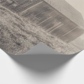 古い素朴ヴィンテージ白黒の納屋 ラッピングペーパー (角)