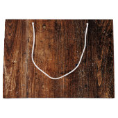 古い素朴傷ついた木材 ラージペーパーバッグ (正面)