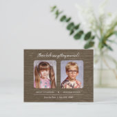 古い素朴写真の日付の保存 案内ポストカード (スタンド正面)