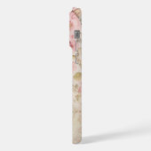 古い素朴木材のコテージスタイルバラと名前 iPhoneケース (左側面)