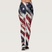 古い素朴栄光、星とストライプ愛国心 レギンス (裏面)