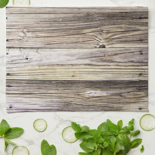 古い素朴波止場から風化された木材ボード キッチンタオル (折り畳み)