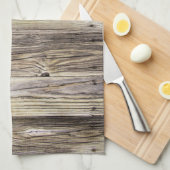 古い素朴波止場から風化された木材ボード キッチンタオル (四つ折り)