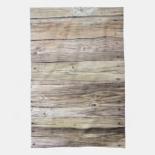 古い素朴波止場から風化された木材ボード キッチンタオル (縦)