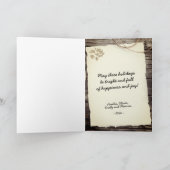 古い素朴紙ウッドスクリプトクリスマスフォト シーズンカード (内部)