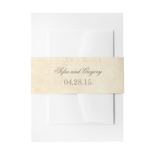 古い素朴紙シャビー結婚ズ 招待状ベリーバンド (正面例)