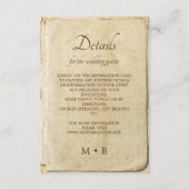 古い素朴紙ヴィンテージの結婚式囲いカード エンクロージャーカード (正面)