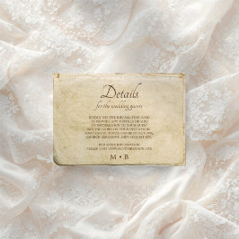 古い素朴紙ヴィンテージの結婚式囲いカード エンクロージャーカード