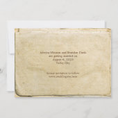 古い素朴紙日付カードの保存 セーブザデート (裏面)