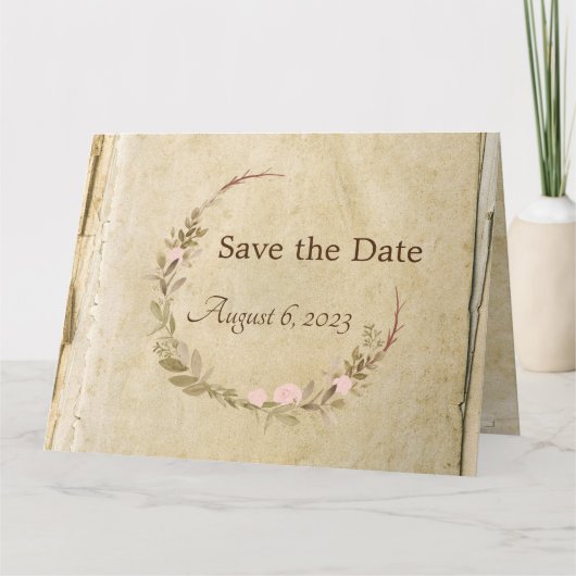 古い素朴紙日付カードを保存 カード (正面)