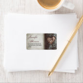 古い素朴結婚な木の住所 シール (インサイチュ)