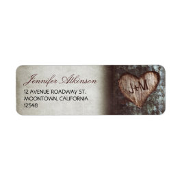 古い素朴結婚な木の差出人住所ラベル ラベル