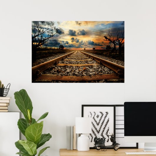 古い素朴線路 ポスター (ホームオフィス)