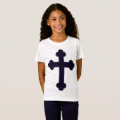 古い紫色のキリスト教の十字架 Tシャツ (正面フル)