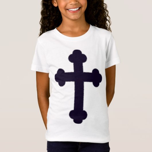 古い紫色のキリスト教の十字架 Tシャツ (正面)