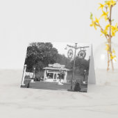 古い給油所1925年 カード (黄色い花)