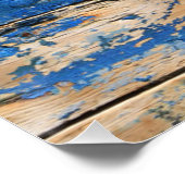 古い絵を描木の家のポスターの青い剥離 ポスター (コーナー)