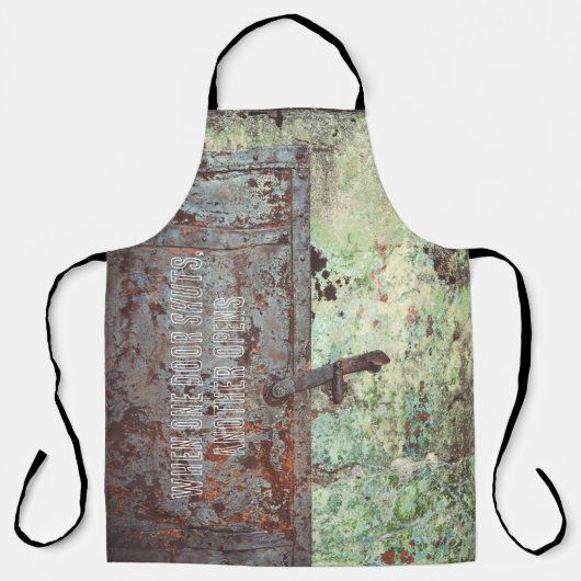 古い絵を描錆び戸 エプロン (正面)