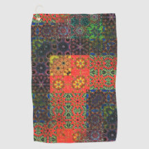 古い緑とサンゴから茶色の万華鏡のように千変万化するパターンモザイク