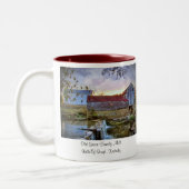 "古い緑家族の製造所" ツートーンマグカップ (左)