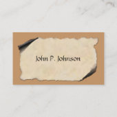 古い羊皮紙のボーダーコリー 名刺 (裏面)