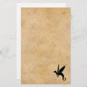 古い羊皮紙のワイバーン 便箋 (正面/裏面)