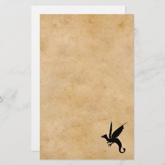 古い羊皮紙のワイバーン 便箋 (正面/裏面)