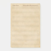 古い羊皮紙の一見のブランク音楽スタッフのカスタムの文字 ポストイット (正面)