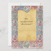 古い羊皮紙の宝石、真珠、天使の赤ちゃんシャワー 招待状 (裏面)