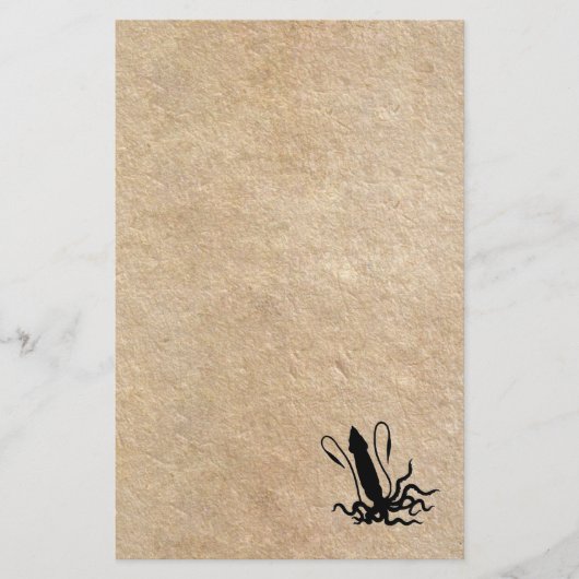 古い羊皮紙の巨大なイカ 便箋 (正面)