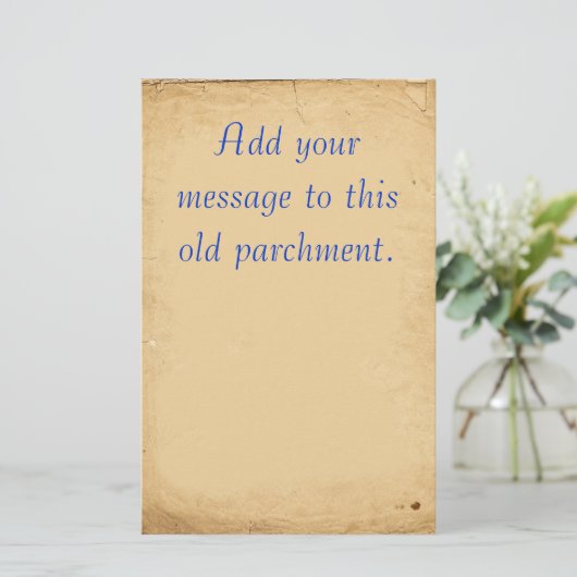 古い羊皮紙の文房具 便箋 (スタンド正面)