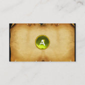 古い羊皮紙、宝石の石、モノグラムイエロー 名刺 (裏面)