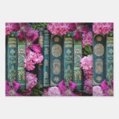 古い美しい本の棘と花 ラッピングペーパーシート (正面)