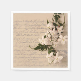 古い脚本のジャスミン スタンダードカクテルナプキン