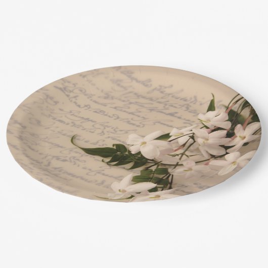 古い脚本のジャスミン ペーパープレート (アングル)