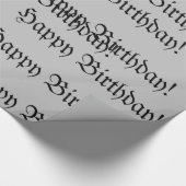 古い脚本の中立的なファッションドハッピーバースデー ラッピングペーパー (角)