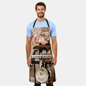 古い自転車と花ぼやけがバックグラウンドで エプロン (着用した状態)