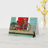 古い自転車のグリーティングカード カード (黄色い花)