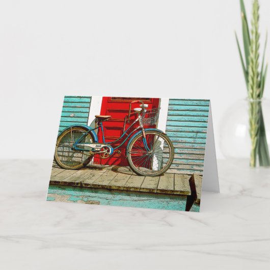古い自転車のグリーティングカード カード (正面)