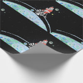 古い自転車の宇宙のサンタクロース ラッピングペーパー (角)