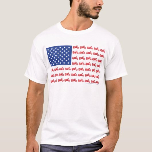 古い自転車の旗2ティー Tシャツ (正面)